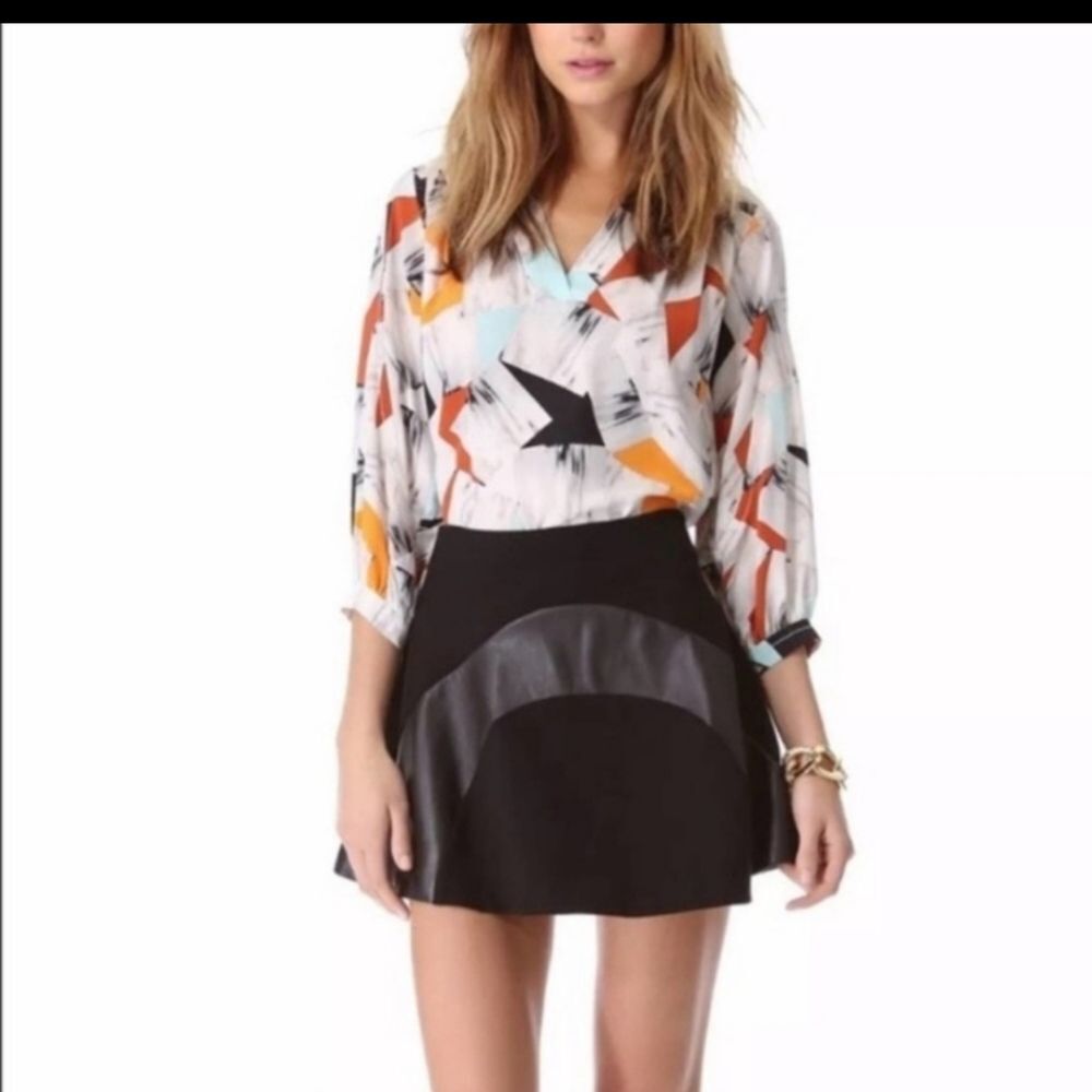 Diane Von Furstenberg Tristana Leather Skirt 2